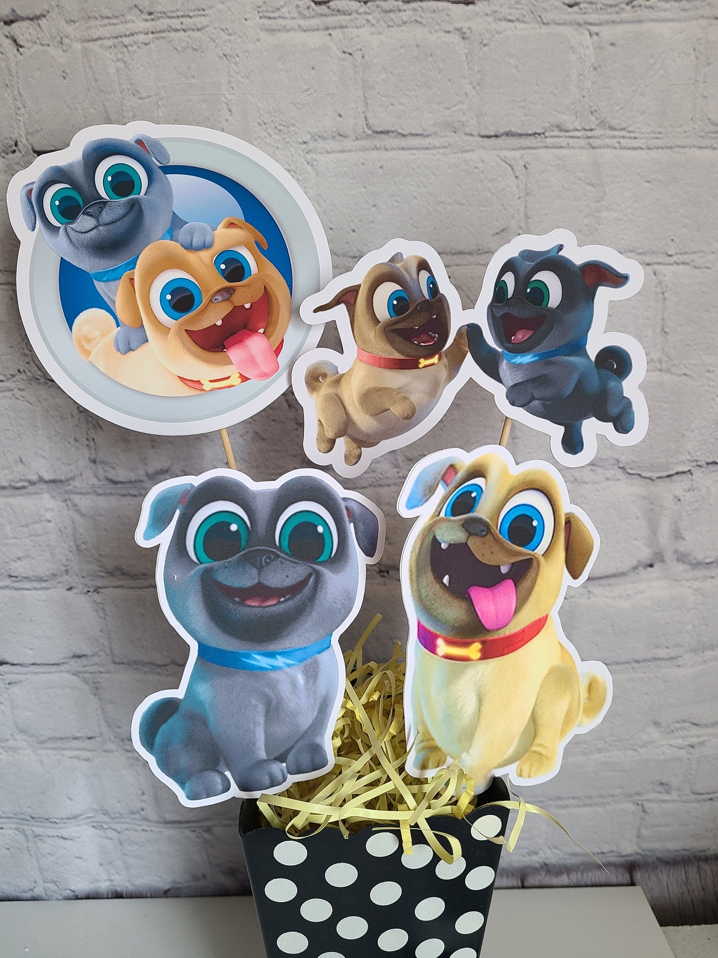 PUPPY DOG PALS Centerpiece Cutouts Rollie Bingo Disney Dogs Puppy
