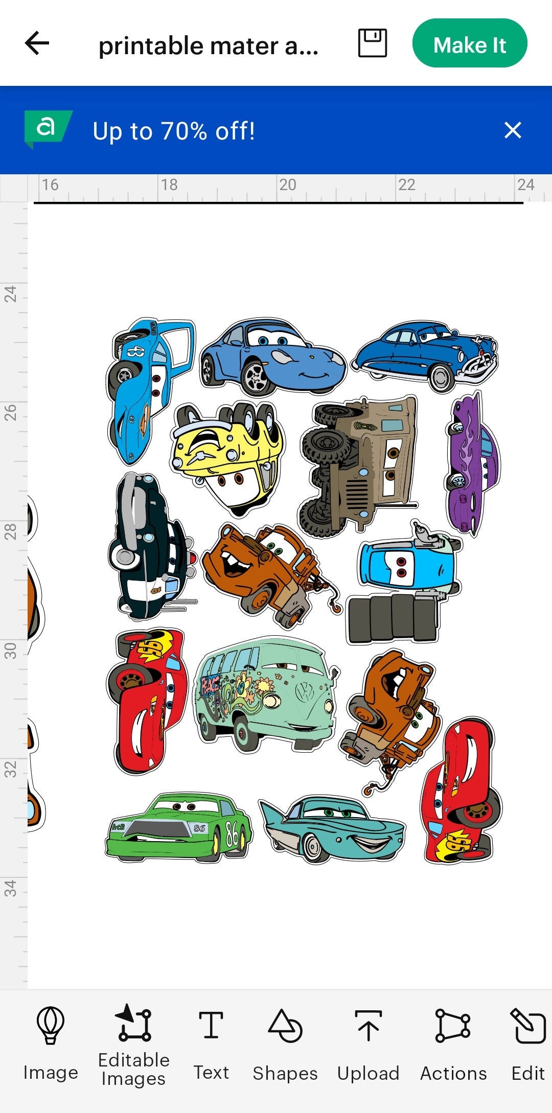 CARS LIGHTNING MCQUEEN and Mater Centerpiece with custom name