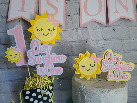 OUR SUNSHINE MY Sunshine Sun 1st Birthday my Only Sunshine Cake Topper Banner