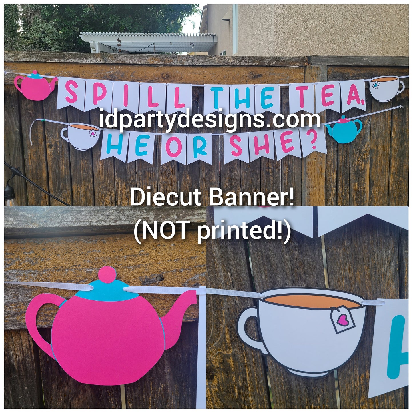 GENDER REVEAL TEA He or She Spill the Tea Reveal Idea