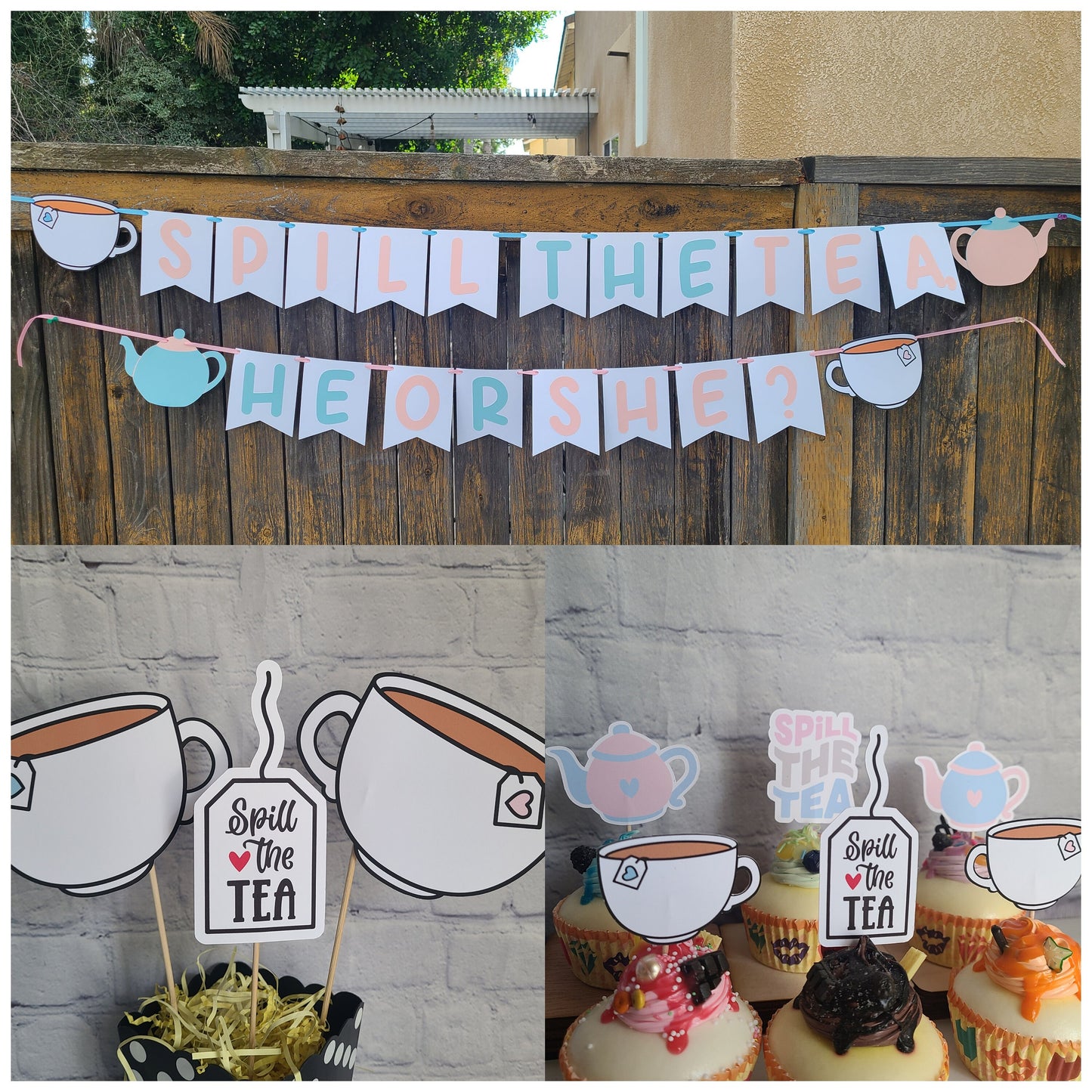 GENDER REVEAL TEA He or She Spill the Tea Reveal Idea