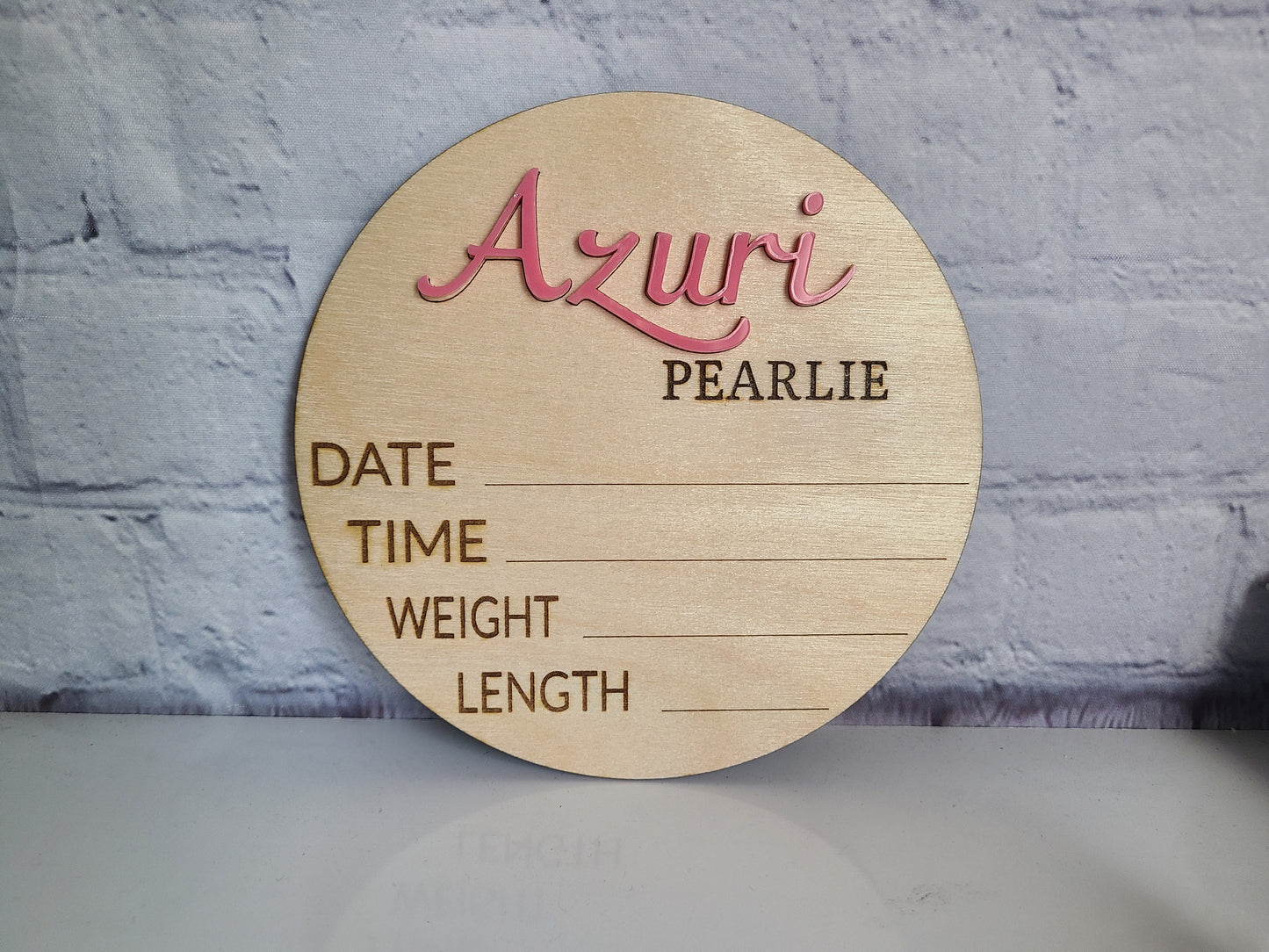 Baby Birth Announcement Birth Stats Wood Photo Prop