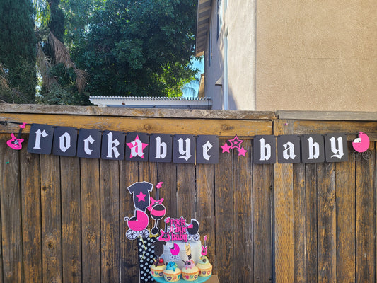 BOYS ROCK A BYE Girls Rock Rock A Bye Baby Born to Rock Rockstar Baby Shower Rock Birthday Music Birthday