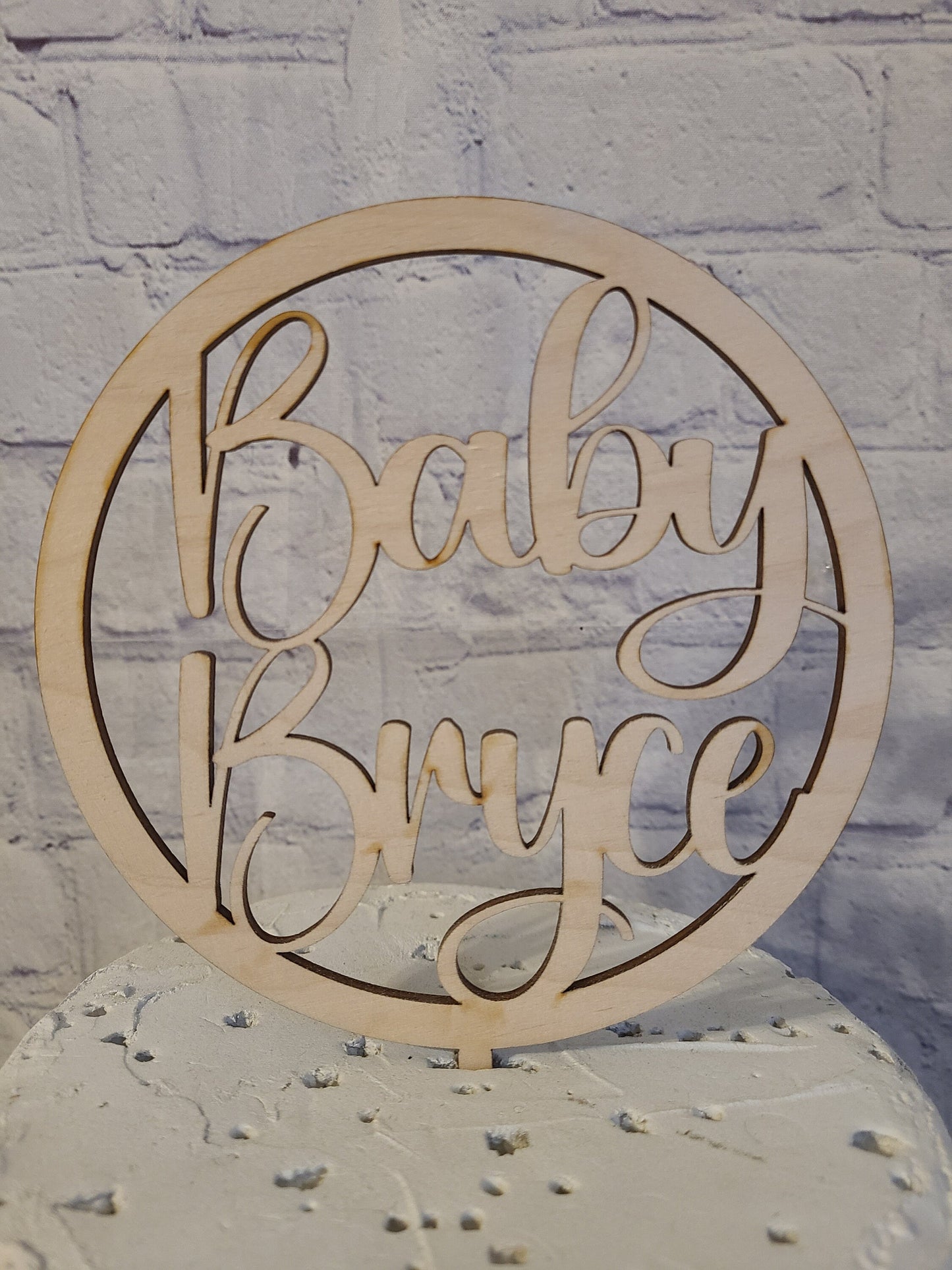 BOHO WOOD CAKE Topper Baby Name Cake Topper