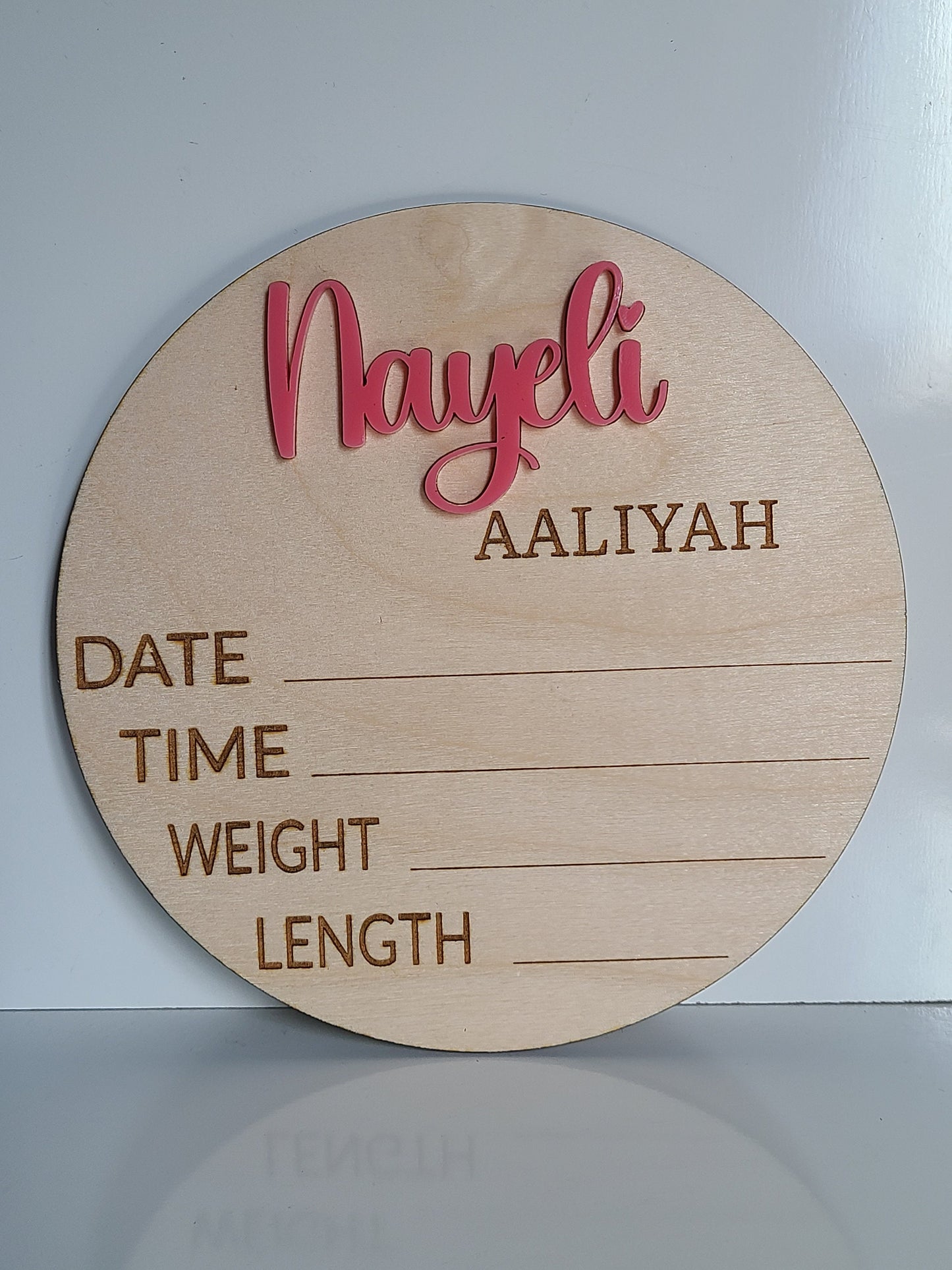 Baby Birth Announcement Birth Stats Wood Photo Prop