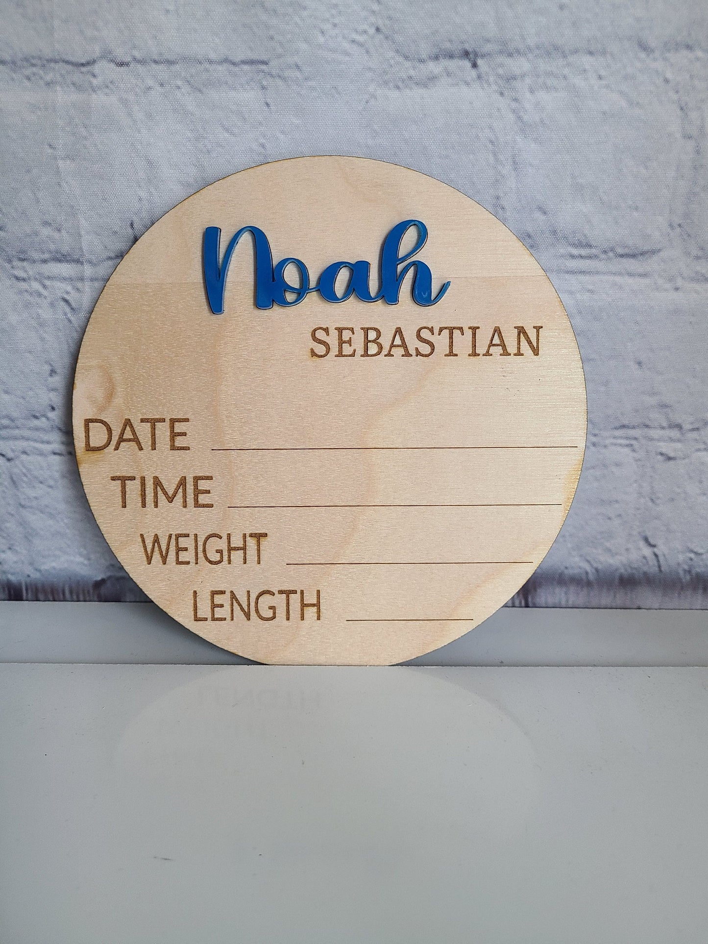 Baby Birth Announcement Birth Stats Wood Photo Prop