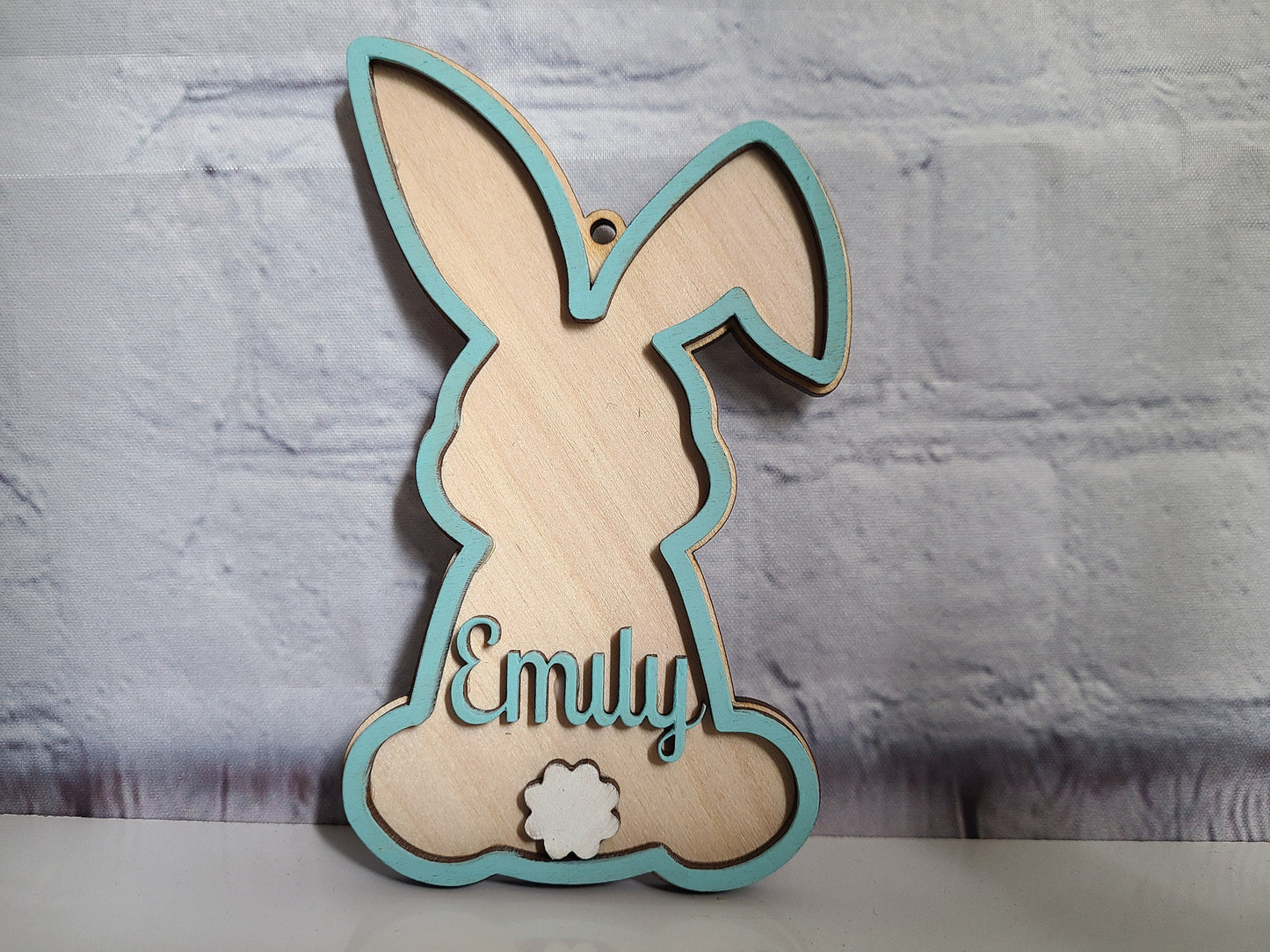 EASTER BUNNY BASKET Tag Wood Easter Tag Personalized