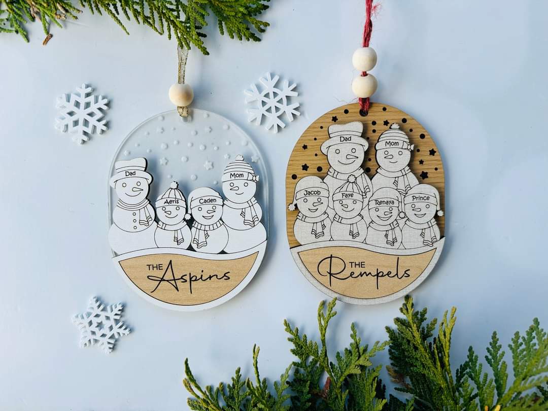 Snowmen Family Custom Ornaments