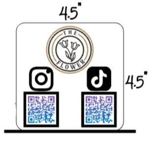 Acrylic Social Media Sign with QR Codes for Payment and Social Media Links