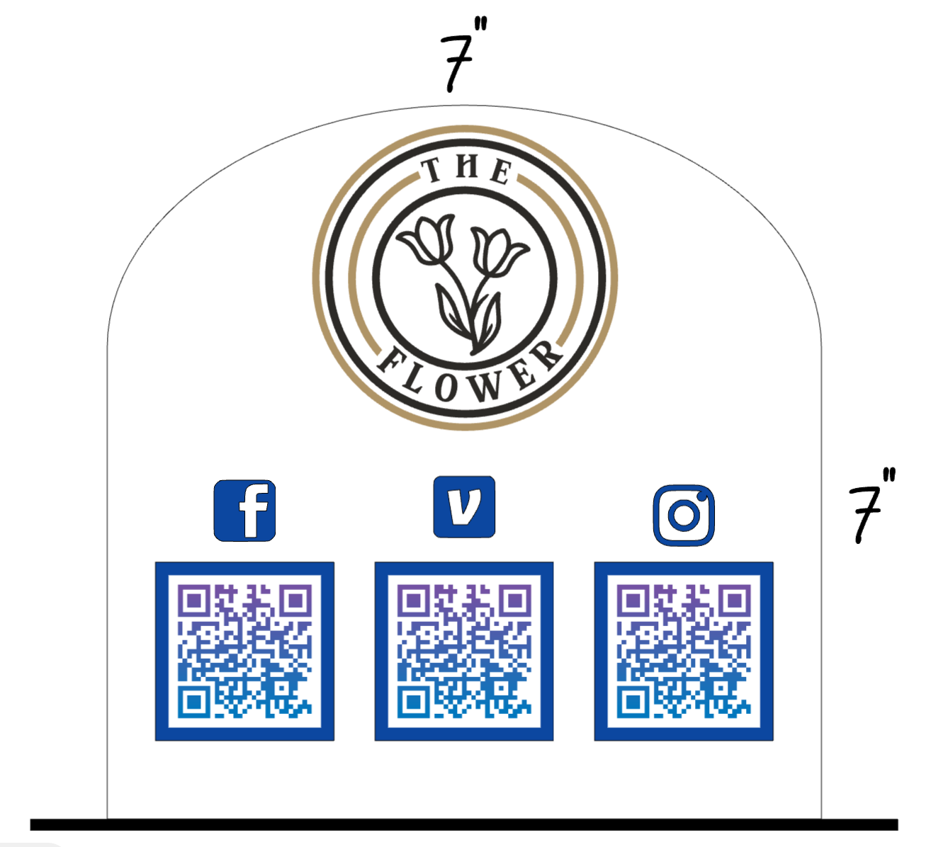 Social Media / Payment Acrylic Signs Arch