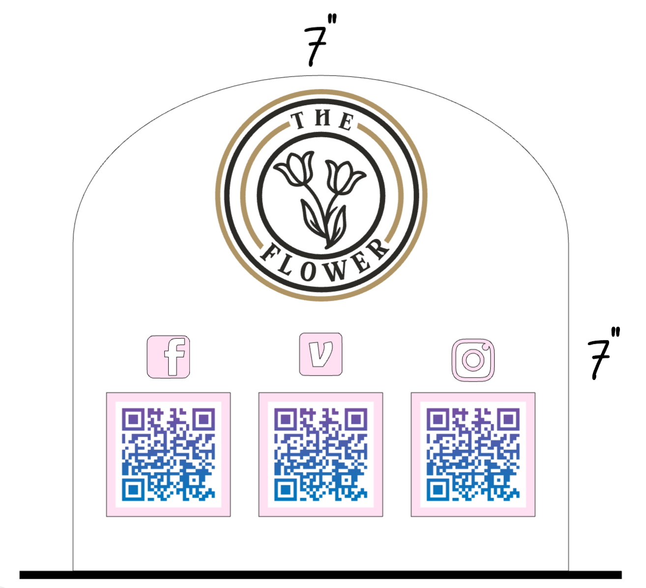 Social Media / Payment Acrylic Signs Arch