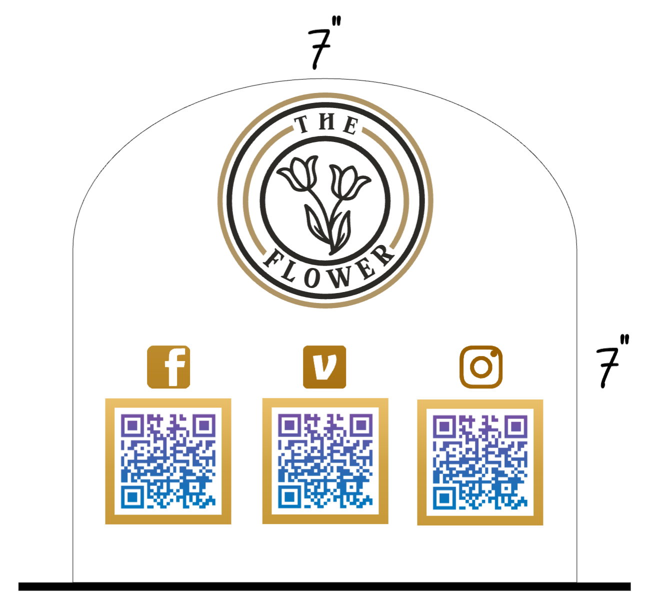 Social Media / Payment Acrylic Signs Arch