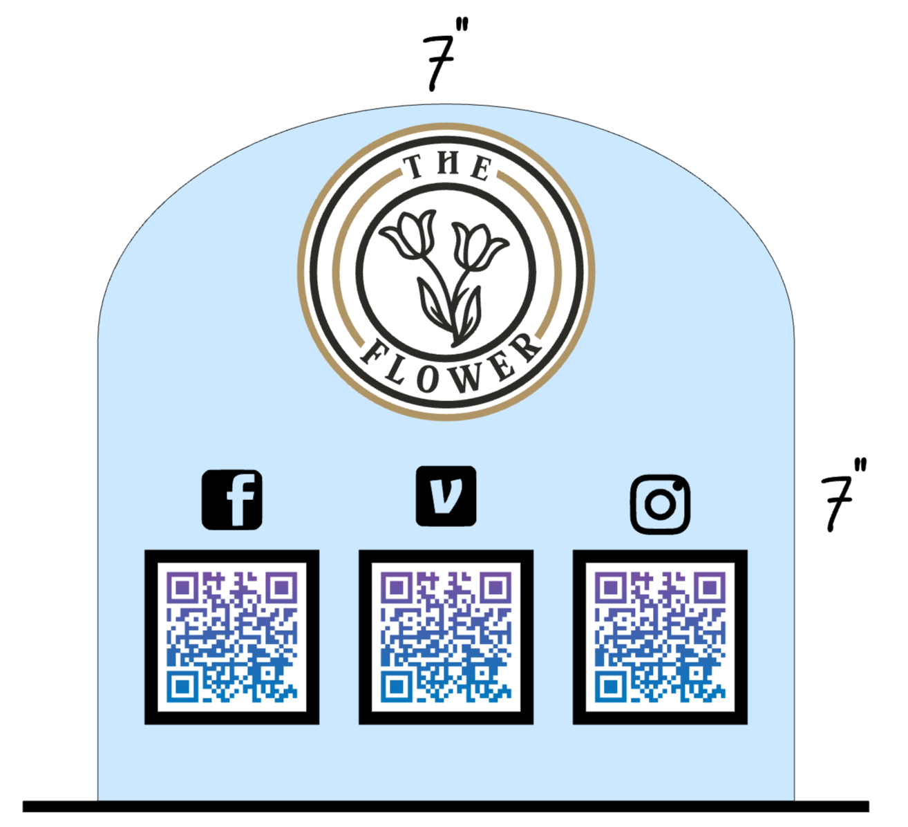 Social Media / Payment Acrylic Signs Arch