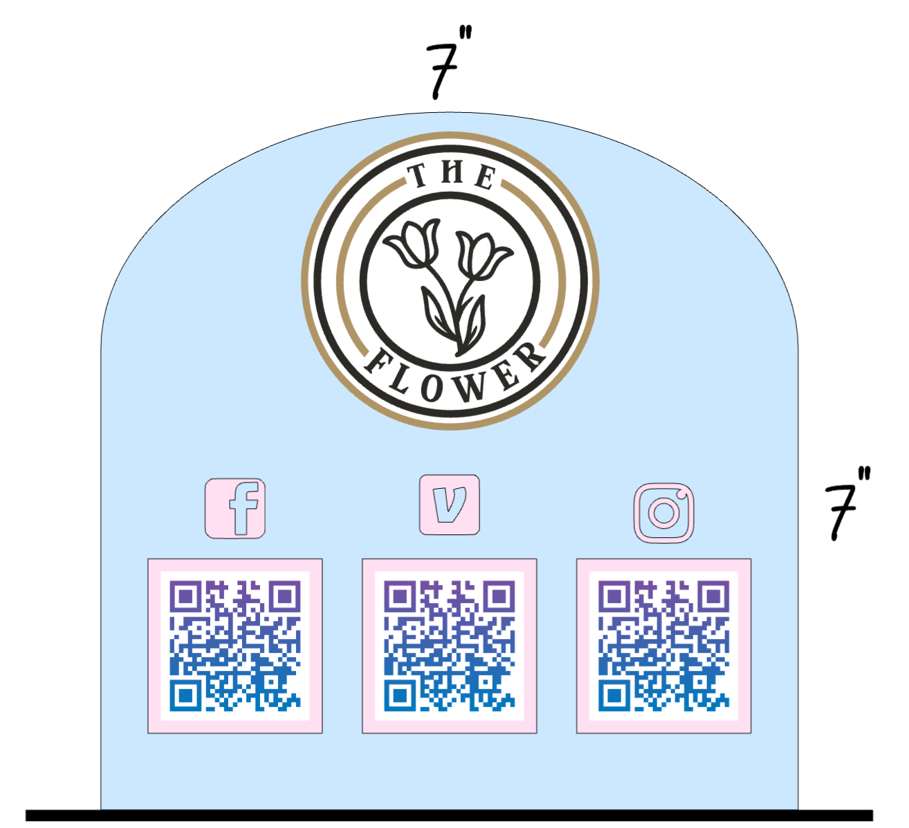 Social Media / Payment Acrylic Signs Arch