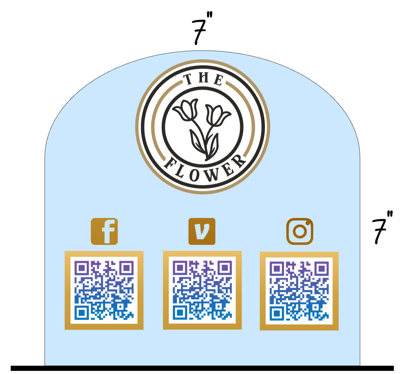 Social Media / Payment Acrylic Signs Arch