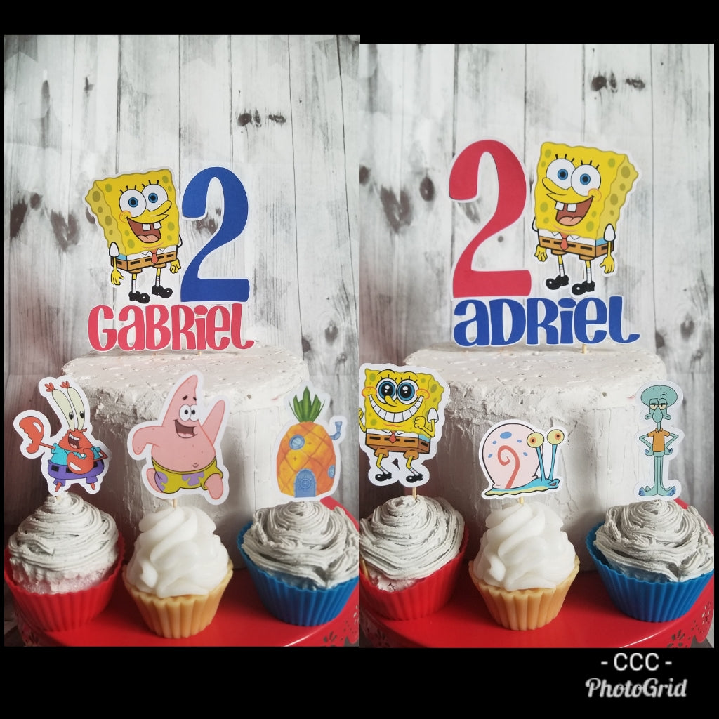 Spongebob Cake Topper Spongebob Cupcake Toppers