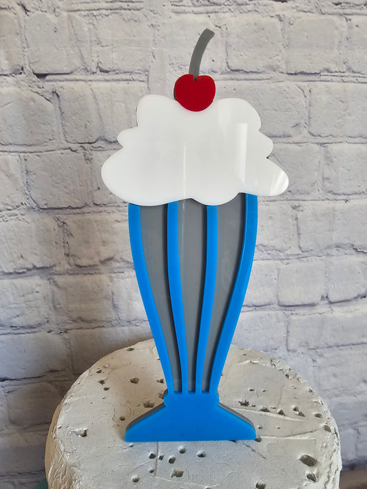 50s Sockhop Sock HOP Acrylic Milk Shake Cake Topper