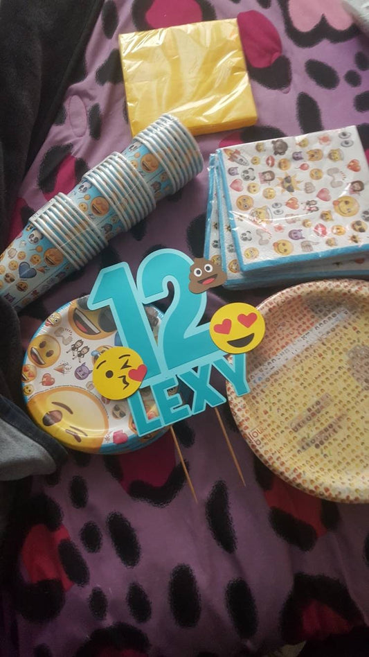 EMOJI CAKE TOPPER Emoji Party Emoji Birthday Emoji Cake Emoji Topper Emoji Decorations Emoji Customized Personalized