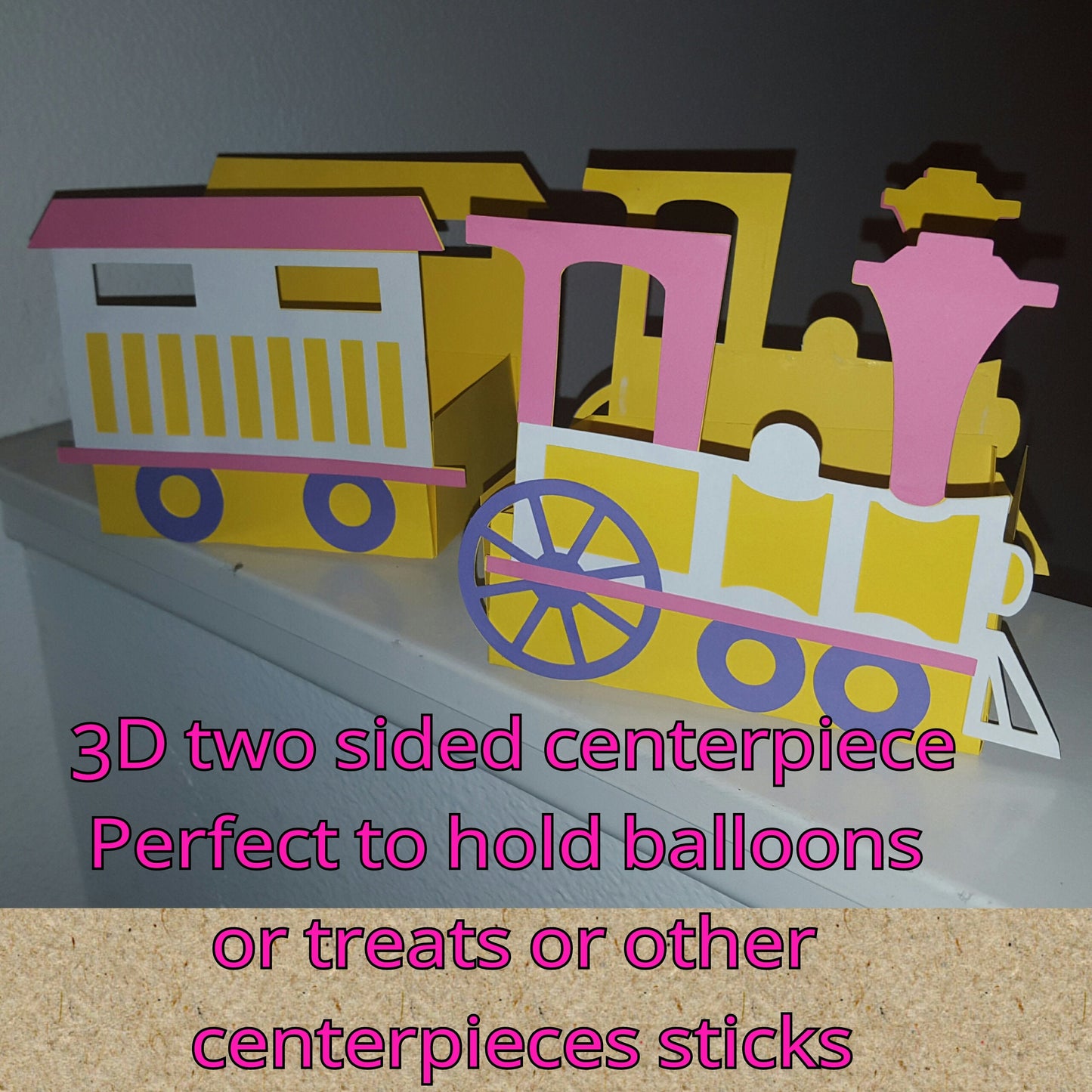 3D TRAIN CENTERPIECE Express Party Christmas Polar Pop Up Train Centerpiece Balloon Holder Train Birthday Train Party Chuga Chuga Two Two