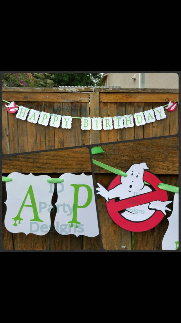 GHOSTBUSTERS BANNER BIRTHDAY Baby shower Centerpiece I ain't afraid of no ghosts Cake topper Cupcake toppers