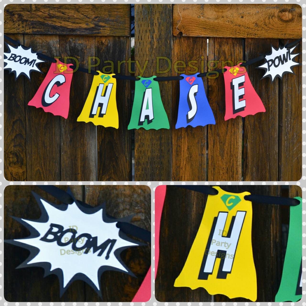 SUPERHERO CAPE BANNER Super Hero Banner Superhero Birthday Superhero themed Superhero Party Comic Book Super Hero