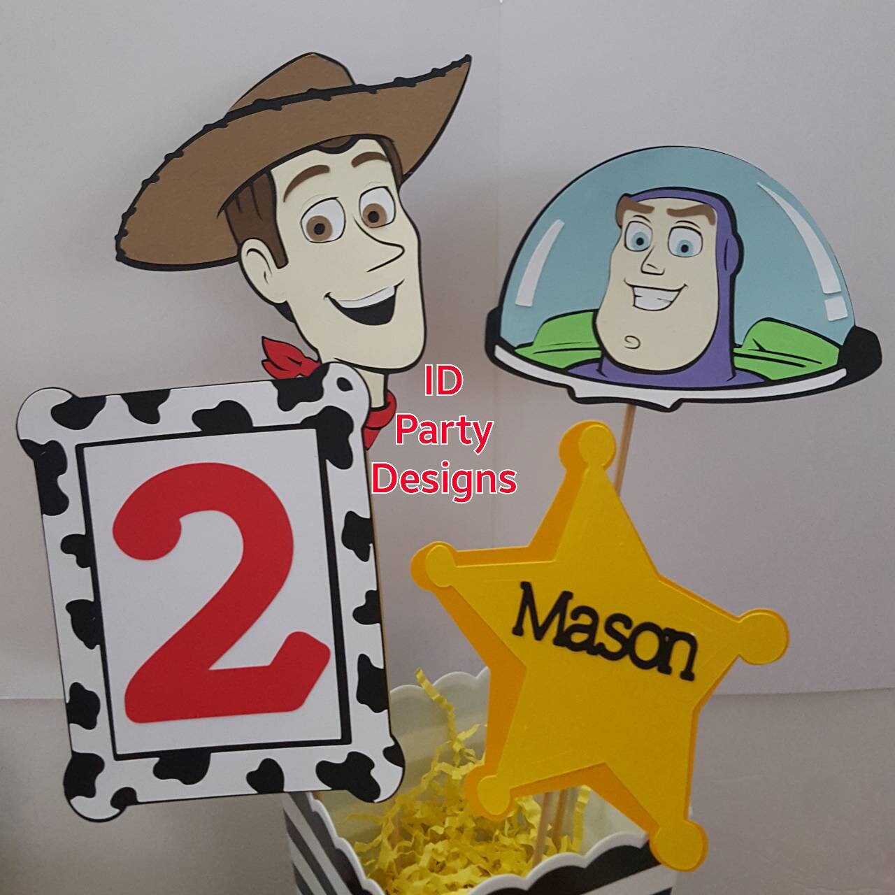TOY STORY Centerpiece Woody Jesse Cow print Pizza Planet Space To Infinity and Beyond Buzz Lightyear Half Birthday