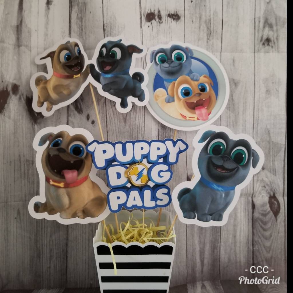 PUPPY DOG PALS Centerpiece Cutouts Rollie Bingo Disney Dogs Puppy