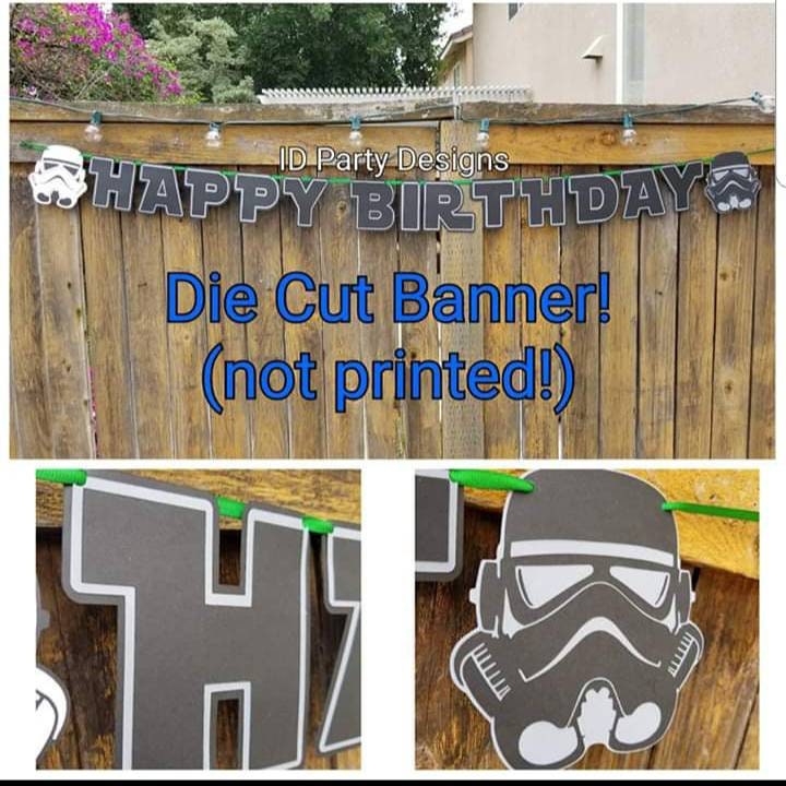 STAR WARS STORM Troopers Birthday Banner Death Trooper Darth Vader Luke Skywalker Princess Leia