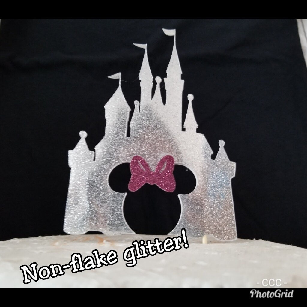 MINNIE MOUSE CAKE Topper Disneyland Castle You choose bow color