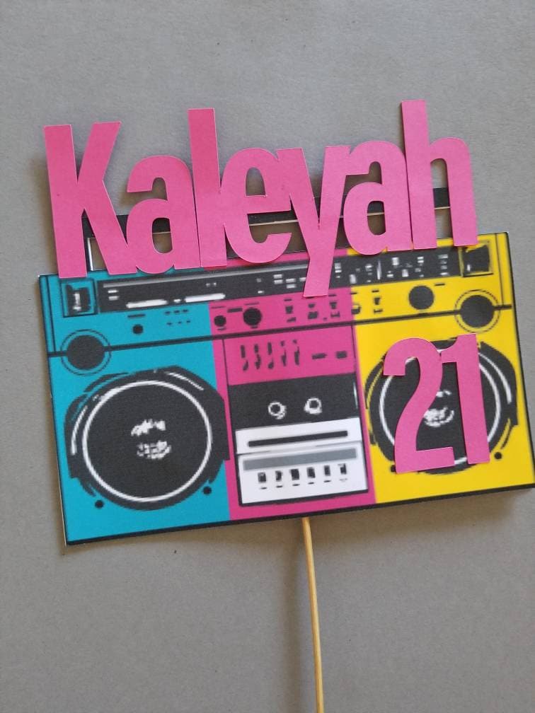 HIP HOP BIRTHDAY Cake Topper Fresh Prince Boom Box 90s Themed I love the 90s