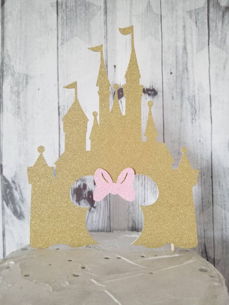MINNIE MOUSE CAKE Topper Disneyland Castle You choose bow color