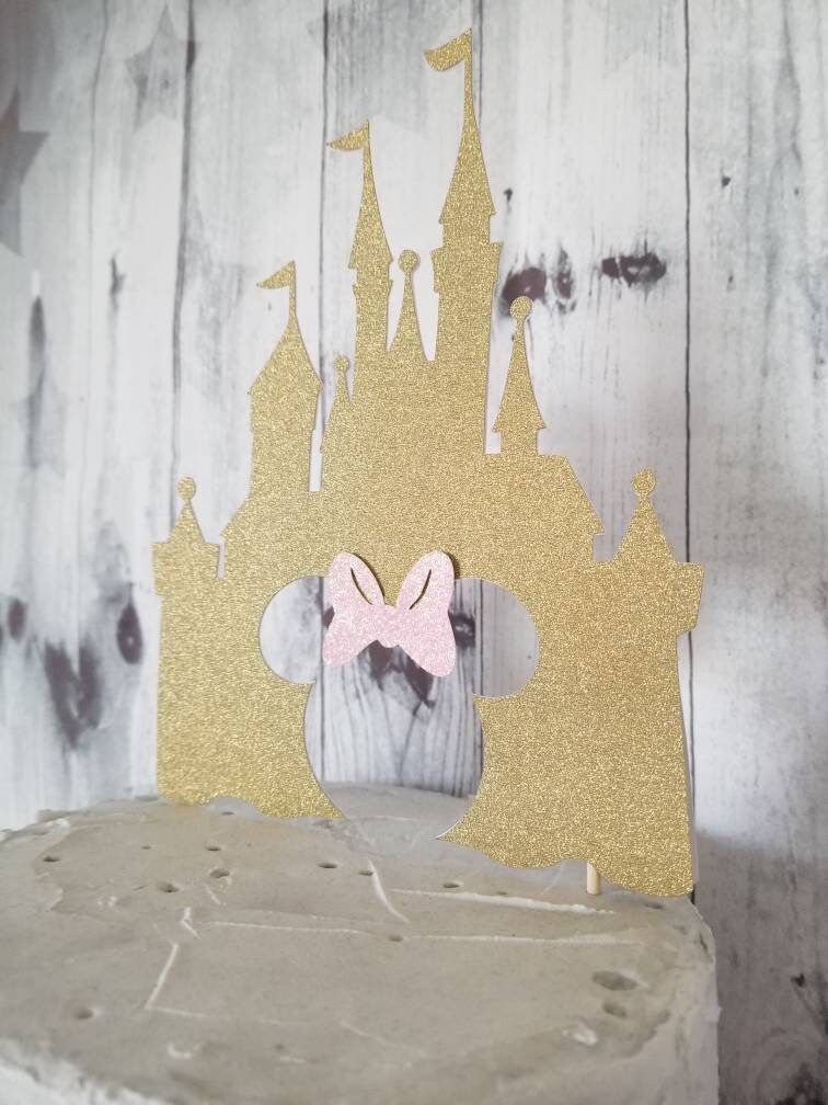 MINNIE MOUSE CAKE Topper Disneyland Castle You choose bow color