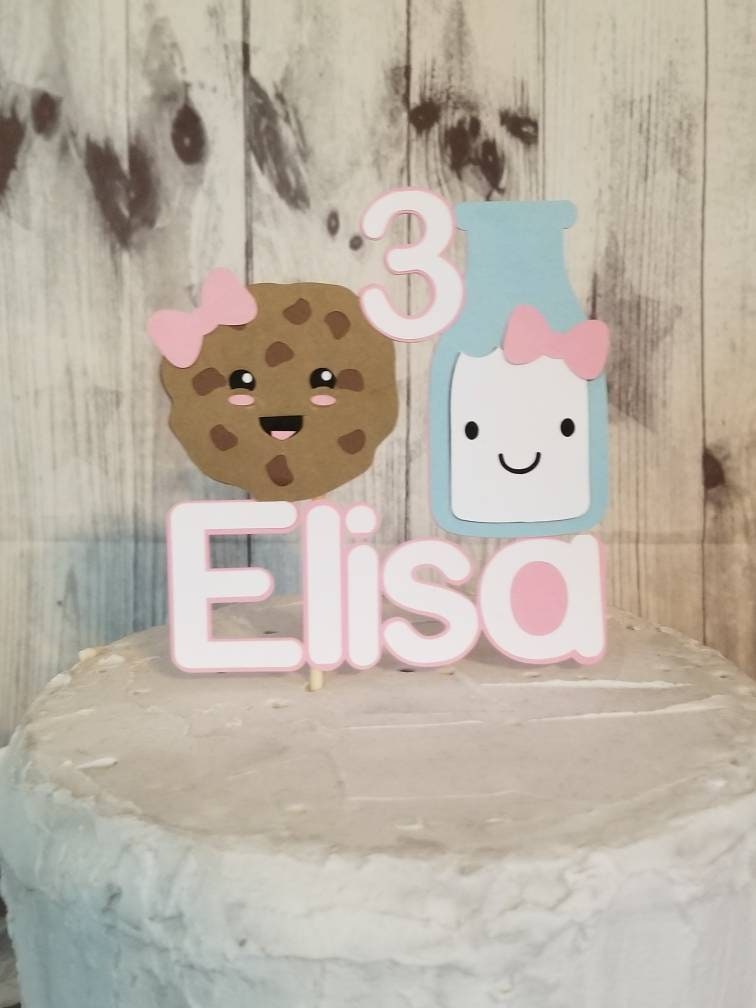 MILK AND COOKIES cake Topper