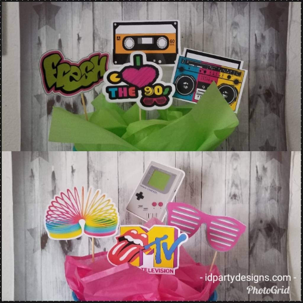 90s HIP HOP BIRTHDAY Centerpiece Cut Outs Fresh Prince Boom Box 90s Themed I love the 90s
