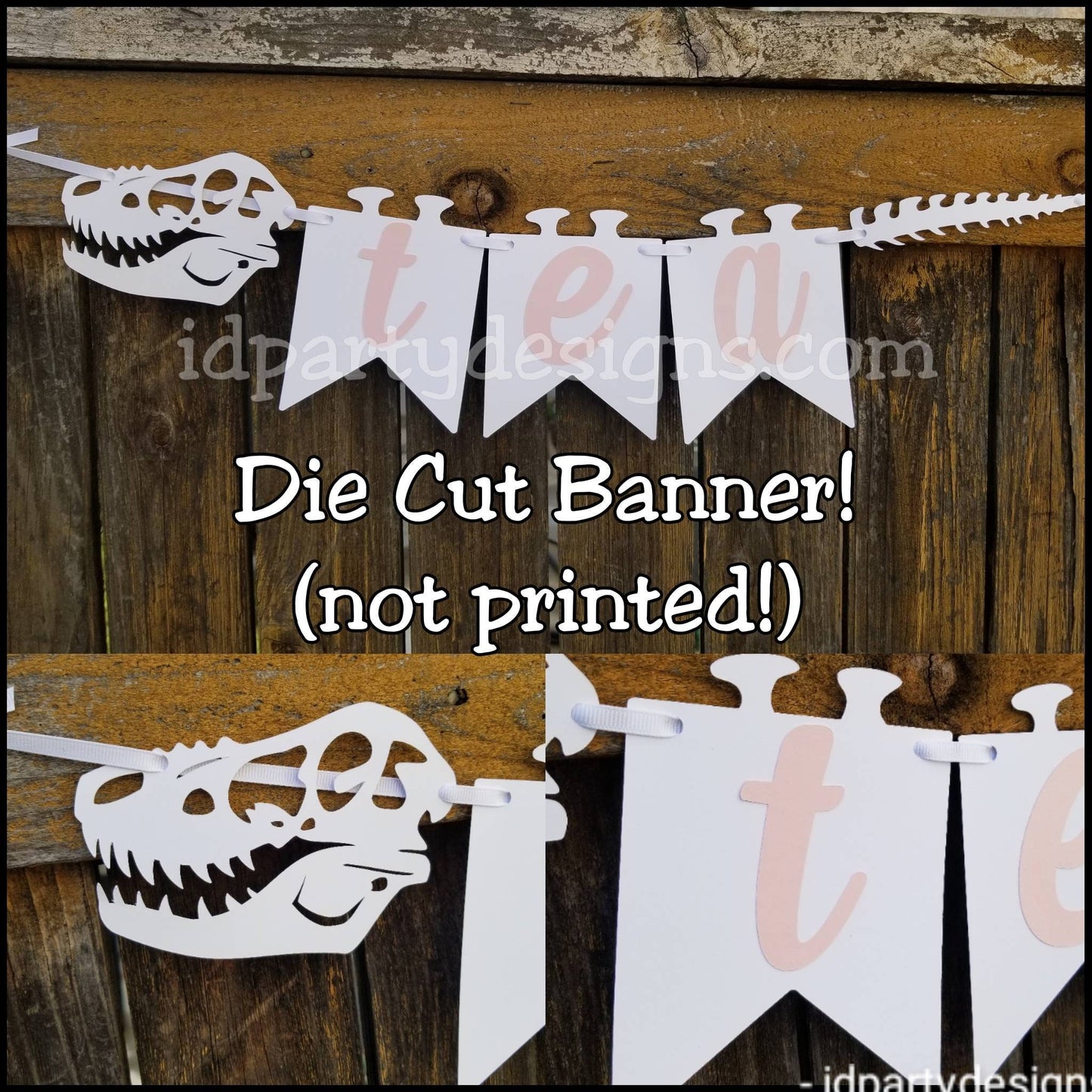 DINOSAUR TEA REX TRex Tea Party Dino Bones Banner Girl Birthday Cake Topper Pastel Dino 2 Wild