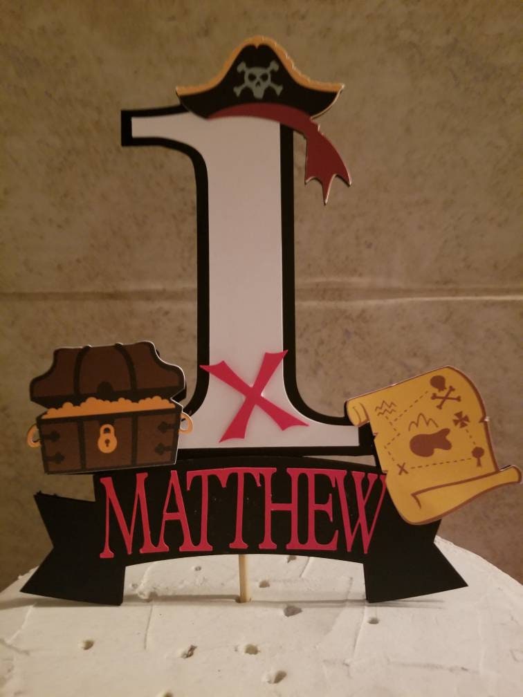 PIRATE SHIP TREASURE Hunt Cake Topper Carribean