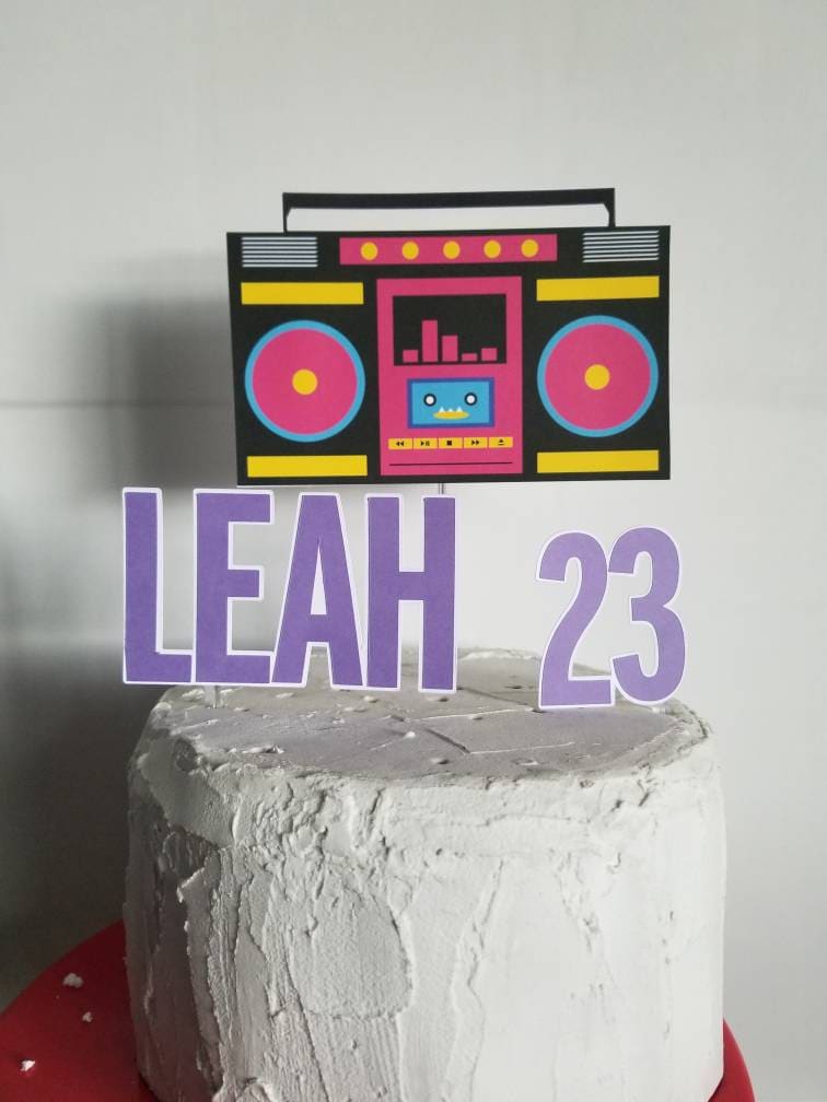 HIP HOP BIRTHDAY Cake Topper Fresh Prince Boom Box 90s Themed I love the 90s