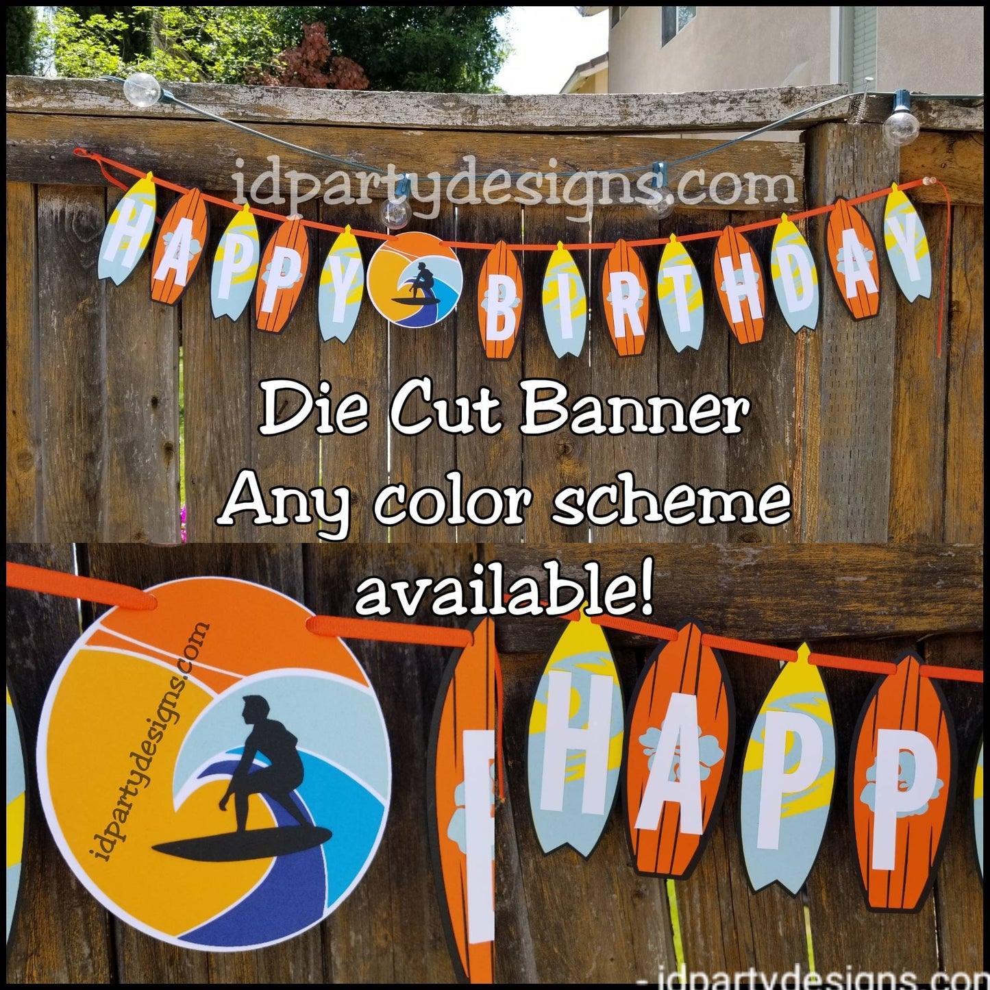 SURFING SURFER BANNER Bus Van Surfing banner Surfer Birthday Beach Birthday Beach Party Surfing Safari