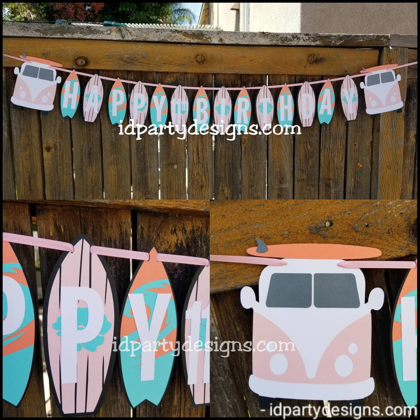SURFING SURFER BANNER Bus Van Surfing banner Surfer Birthday Beach Birthday Beach Party Surfing Safari