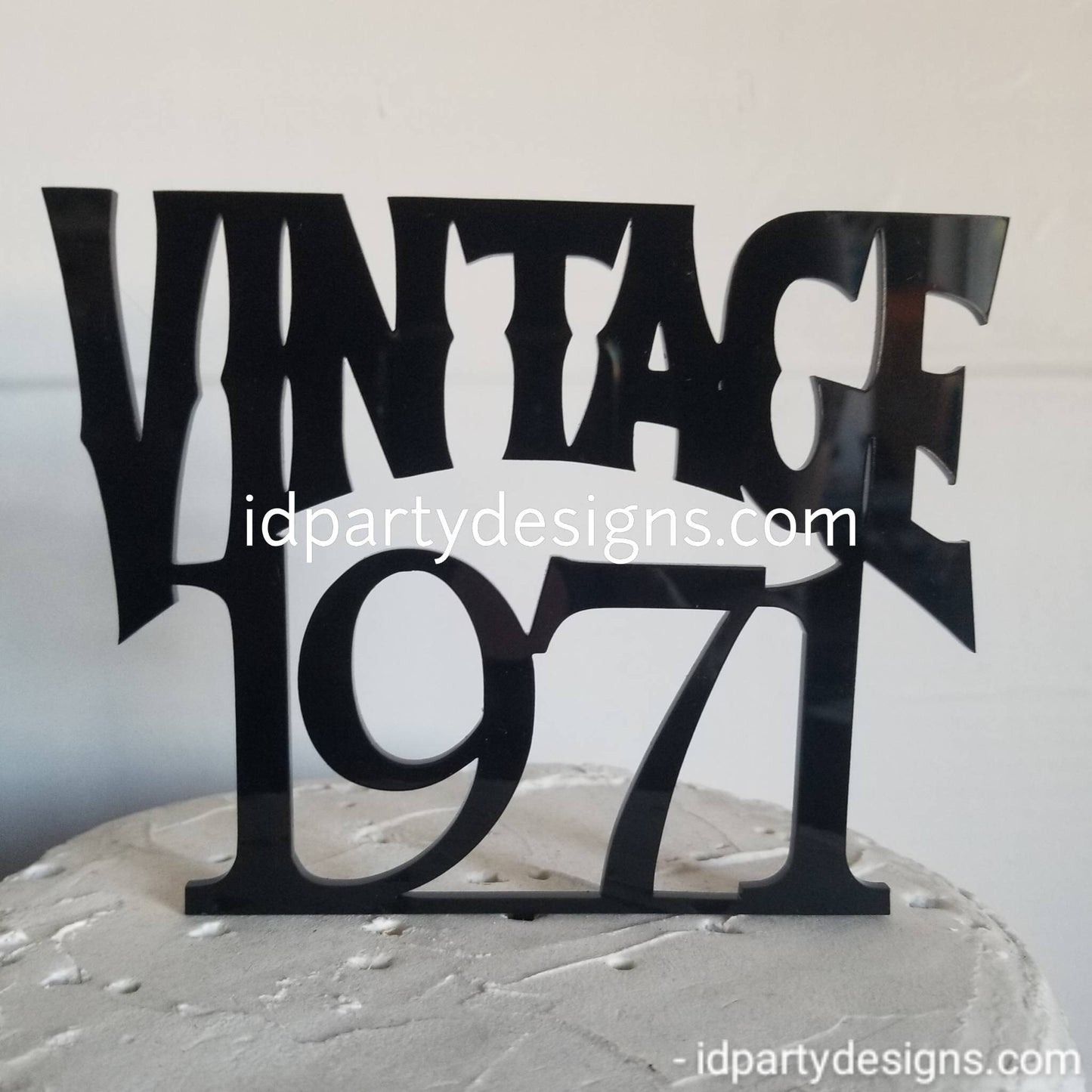 VINTAGE 1971 1972 CAKE TOPPER Acrylic Cake Topper Aged to Perfection