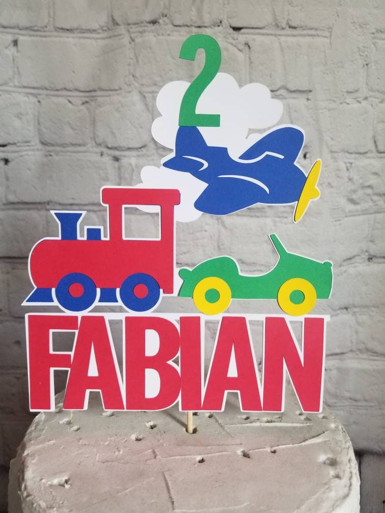 TRANSPORTATION CAKE TOPPER Train Cake Car Cake Trains Planes and Automobiles Birthday Transportation Cake Things That Go