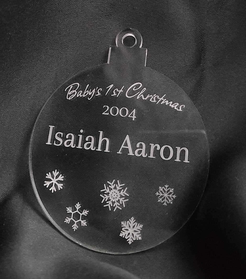 BABYS 1ST CHRISTMAS First Christmas Acrylic Ornament Custom Ornament Keepsake Ornament Personalized Ornament