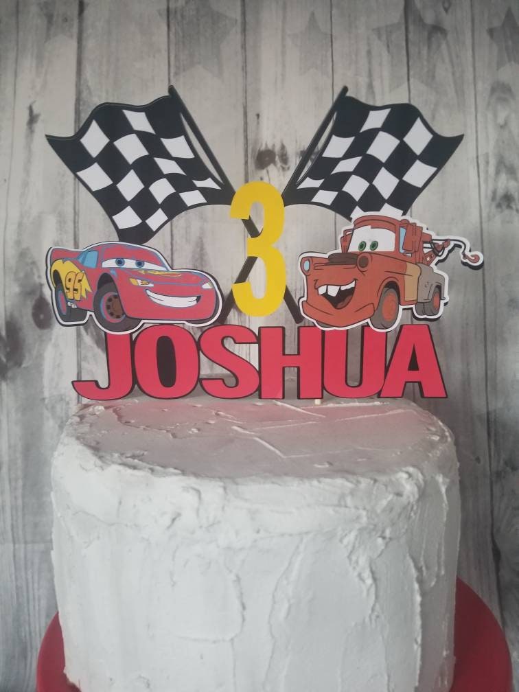 CARS LIGHTNING MCQUEEN and Mater Disney Cupcake Toppers Cake Topper Sally Guido Flo