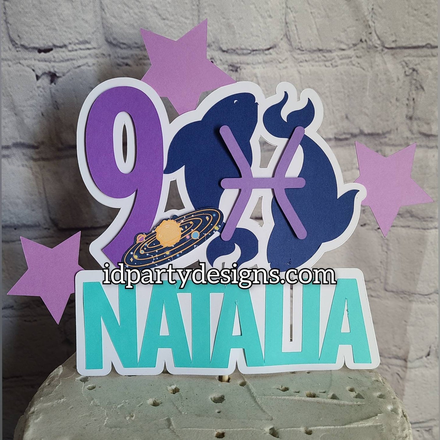 ASTROLOGY ASTRONOMY ZODIAC Space Cake Topper Outter Space Galaxy