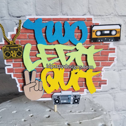 TWO LEGIT To QUIT Cake Topper Cupcake Toppers Boom Box 90s Themed I love the 90s Rappers Gangsta Rap