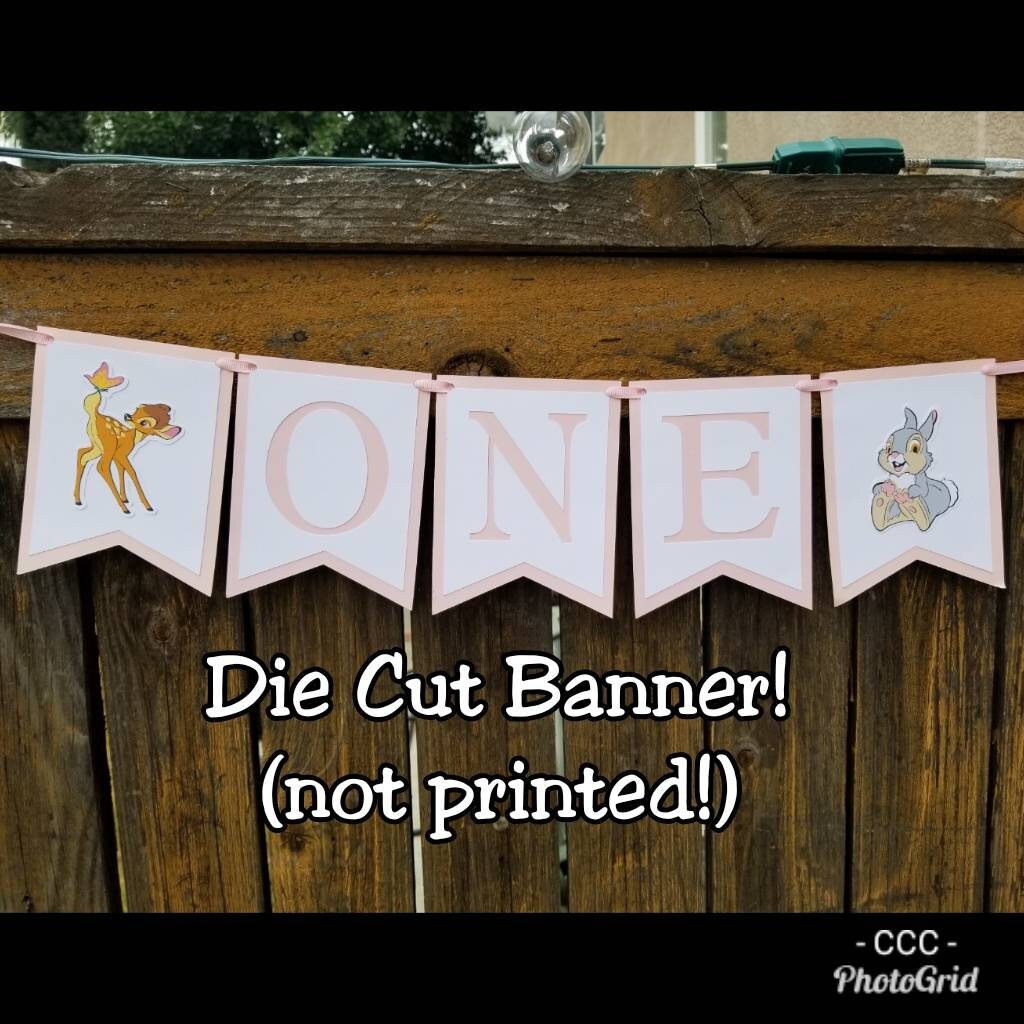 BAMBI BANNER BABY Shower Bambi Birthday Thumper Banner Flower Banner Disney Baby Banner