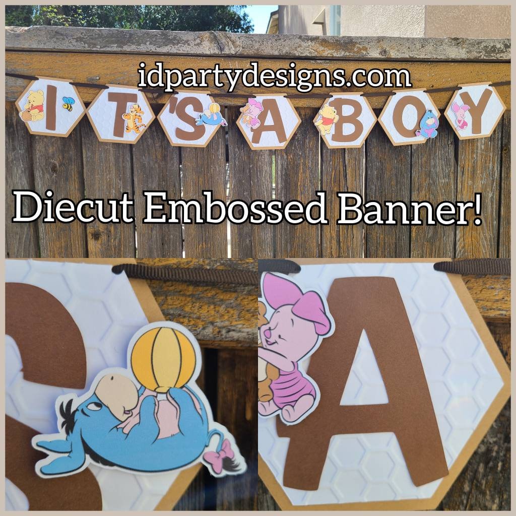 WINNIE THE POOH Banner Baby Shower Winnie the Pooh Birthday Baby Pooh Baby Piglet Baby Tigger Baby Eeyore