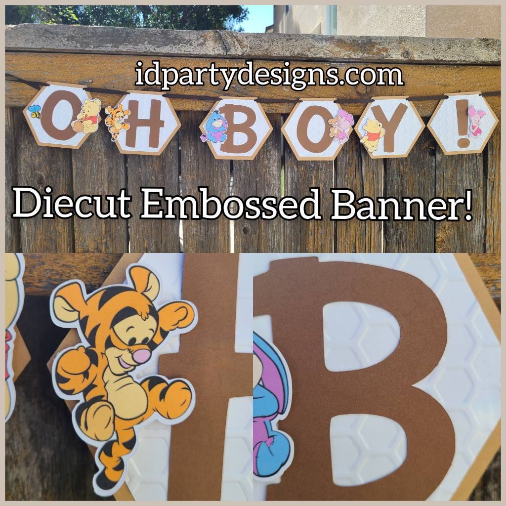 WINNIE THE POOH Banner Baby Shower Winnie the Pooh Birthday Baby Pooh Baby Piglet Baby Tigger Baby Eeyore
