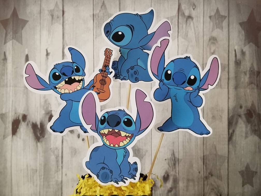 LILO & STITCH Cake Topper Centerpiece Picks Cupcake Toppers Disney Hawaiian Surf Centerpiece Cake Topper