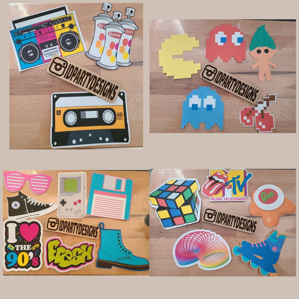 90s HIP HOP BIRTHDAY Centerpiece Cut Outs Fresh Prince Boom Box 90s Themed I love the 90s